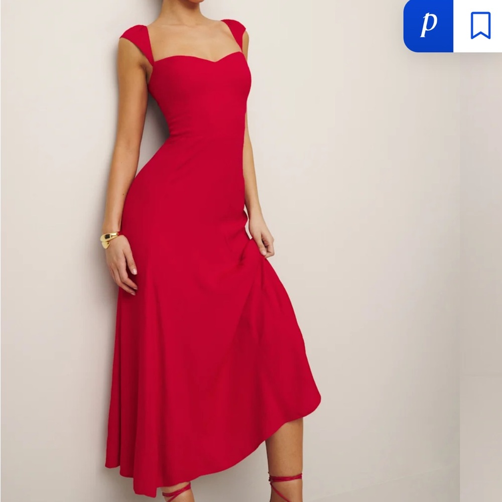 Reformation Bryson Midi Dress - Cherry - size 8 - NWT